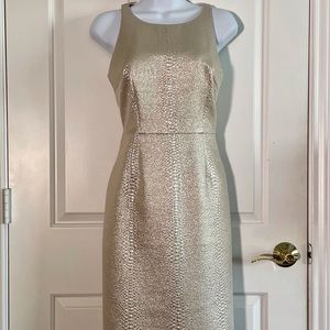 Champagne 🥂 Metallic Silver Gold Cocktail Dress by Cremieux